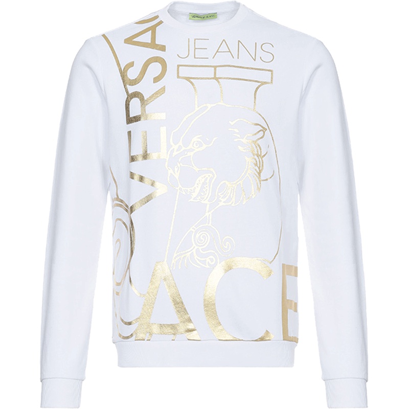 Versace JEANS 范思哲 男士印花棉质圆领长袖卫衣运动衫 B7GTB7FP 36604