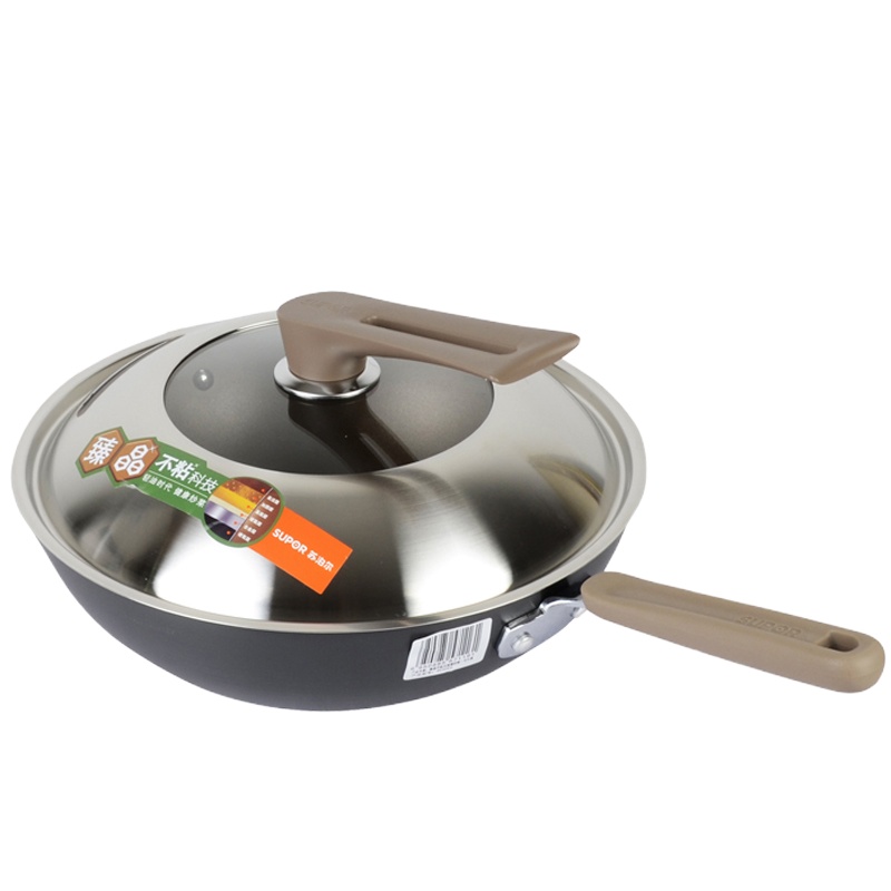 苏泊尔臻晶不粘无油烟炒锅可立盖PC30Y2