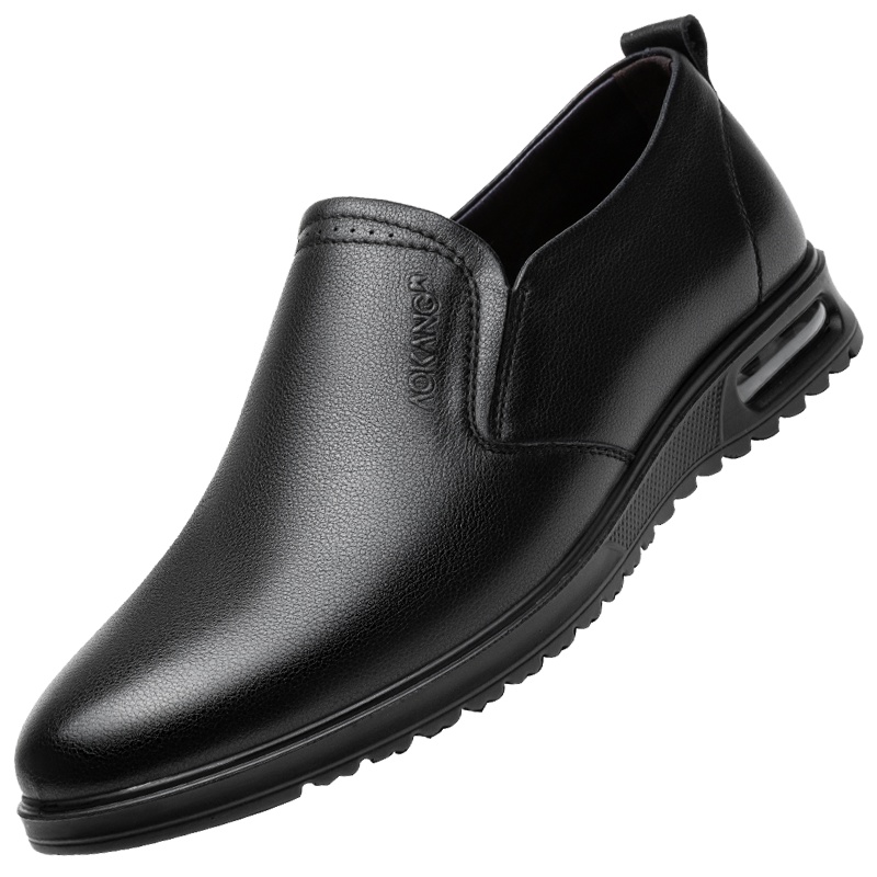 奥康男鞋商务休闲皮鞋男低帮套脚男鞋休闲男单鞋