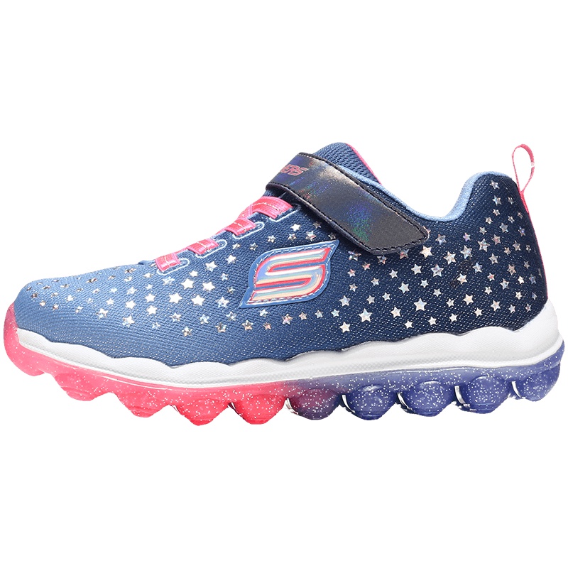 【自营】Skechers斯凯奇女大童休闲鞋粉色低帮运动鞋80144L 80144L/BLNP蓝色+荧光粉红色