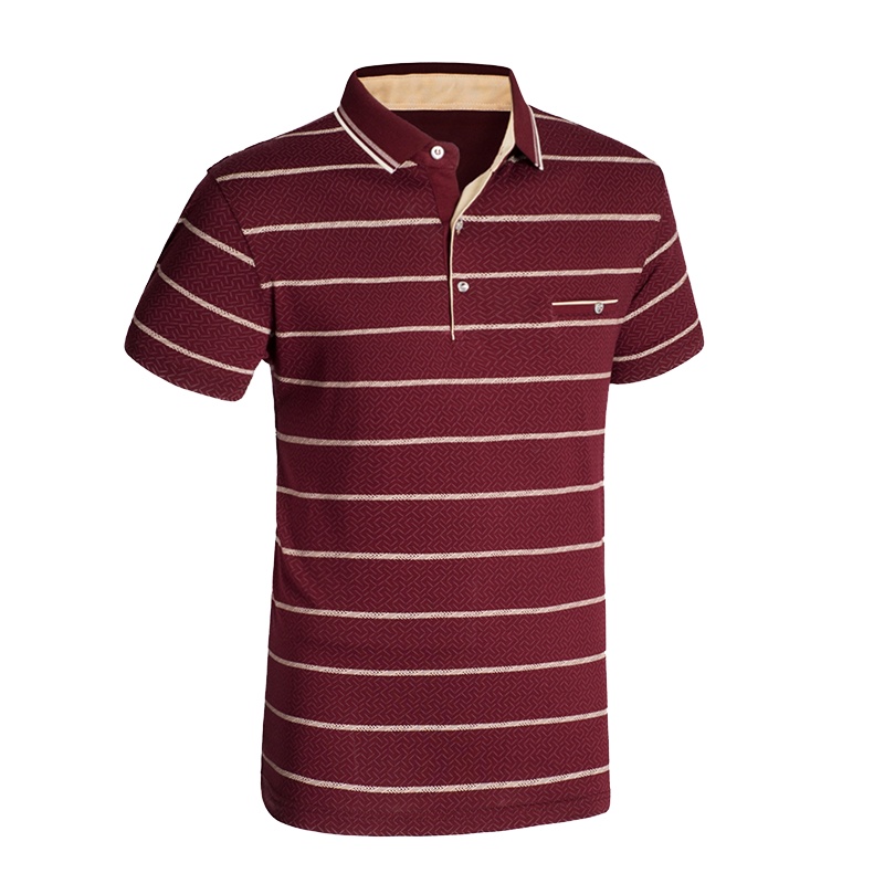 駱丹尼斯爸爸装丝光棉短袖t恤中老年男士休闲polo衫夏季男装薄款上衣