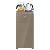 海尔Haier 柜式温热型饮水机全自动家用茶饮机YR1682-CB(升级棕)下置水桶自动上水智能触控水开即停恒温保温