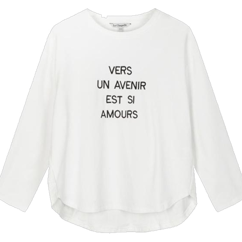 【热卖】拉夏贝尔长袖字母T恤女2019新款蕾丝镂空拼接打底衫时尚宽松上衣10014585