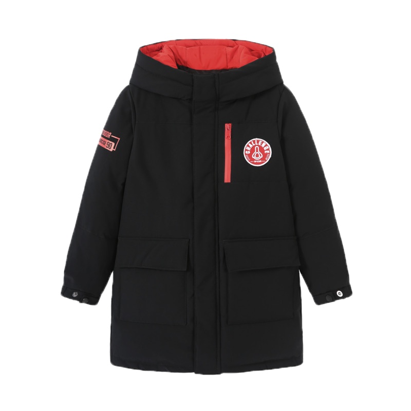 高梵童装2019秋冬新款中长款儿童羽绒服正品男童女童洋气口袋冬季