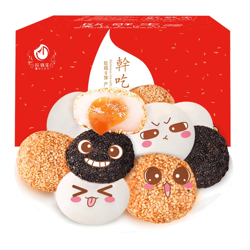 欧贝拉(Obera) 糕点 混合口味 2000g(麻薯干吃汤圆驴打滚六种口味)