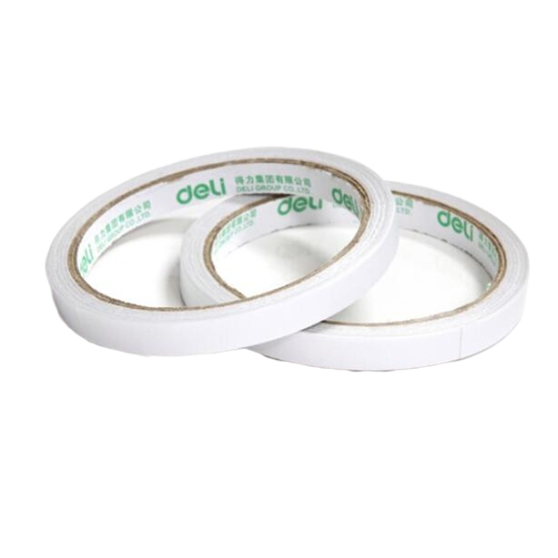 得力(deli) 高粘性 棉纸双面胶带 9mm*10y(9.1m/卷) 32卷袋装 30400