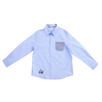 IKALI伊佳林儿童男款中大童浅蓝色衬衫时尚潮流百搭