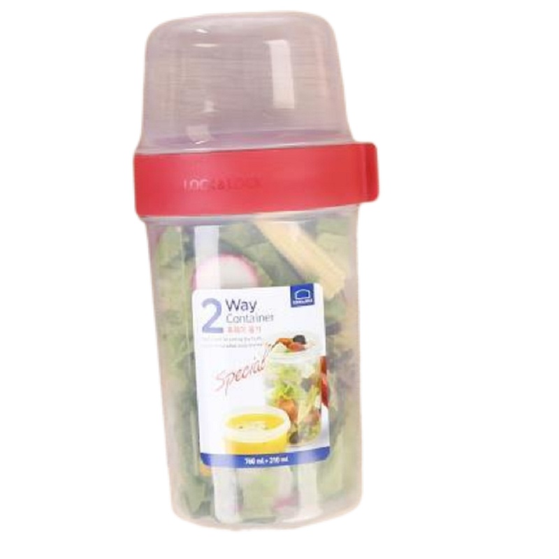 乐扣乐扣旗舰店塑料双层保鲜盒零食密封盒小号便携水果酸奶储物罐