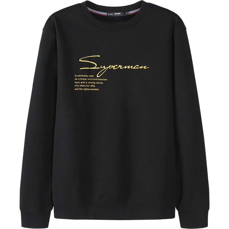 Semir森马加绒卫衣男圆领2019秋冬季套头上衣潮ins男士嘻哈外套