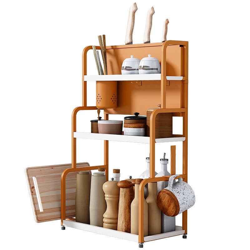四季沐歌厨房调料置物架筷子刀架台面多功能调味厨具用品收纳架多层不锈钢