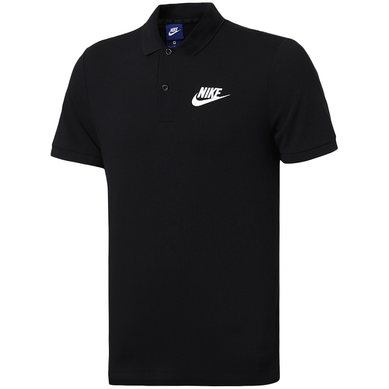【自营】NIKE耐克男装透气休闲翻领短袖POLO衫运动上衣909747 L 909747-010黑+白