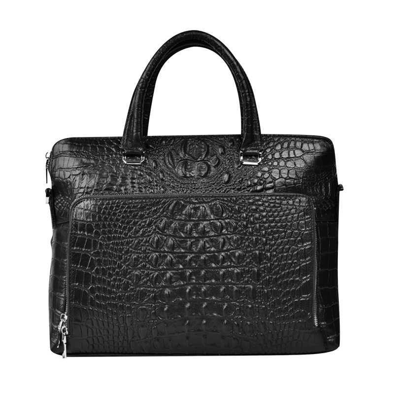 【顺丰配送】男包手提包真皮横款方形鳄鱼纹男士包包牛皮包单肩斜挎包商务潮公文包NB200364-1H