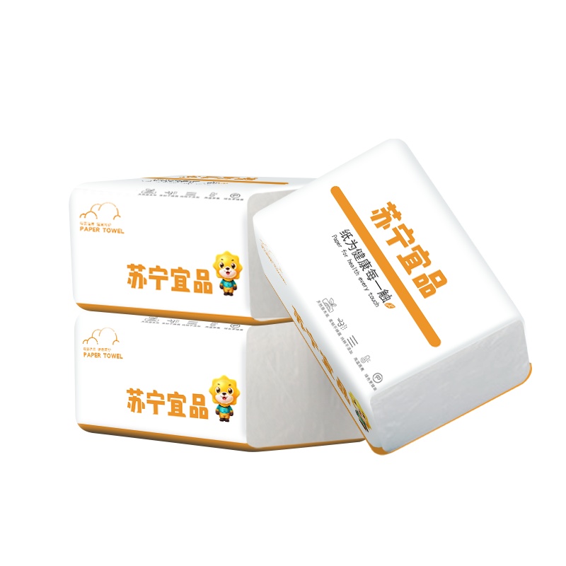 苏宁宜品3包/4层300张/包抽纸原生木浆