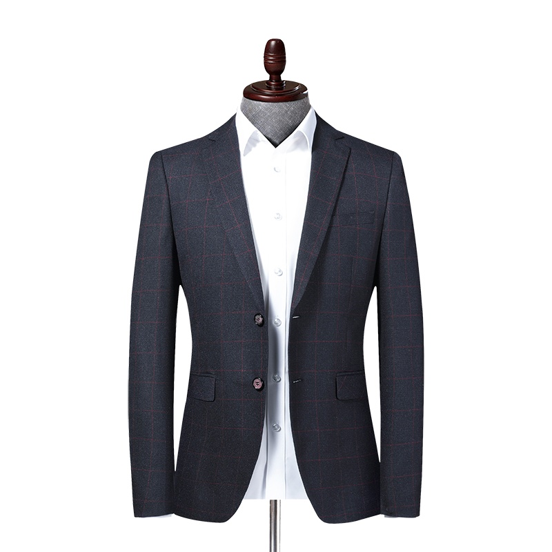 莱诗伯特品牌2020春秋季男式格子西装韩版修身