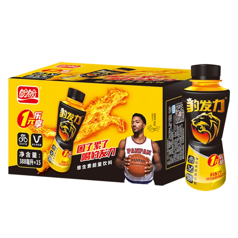盼盼 豹发力维生素能量饮料388ml*15瓶 整箱装水饮 机能保健饮料