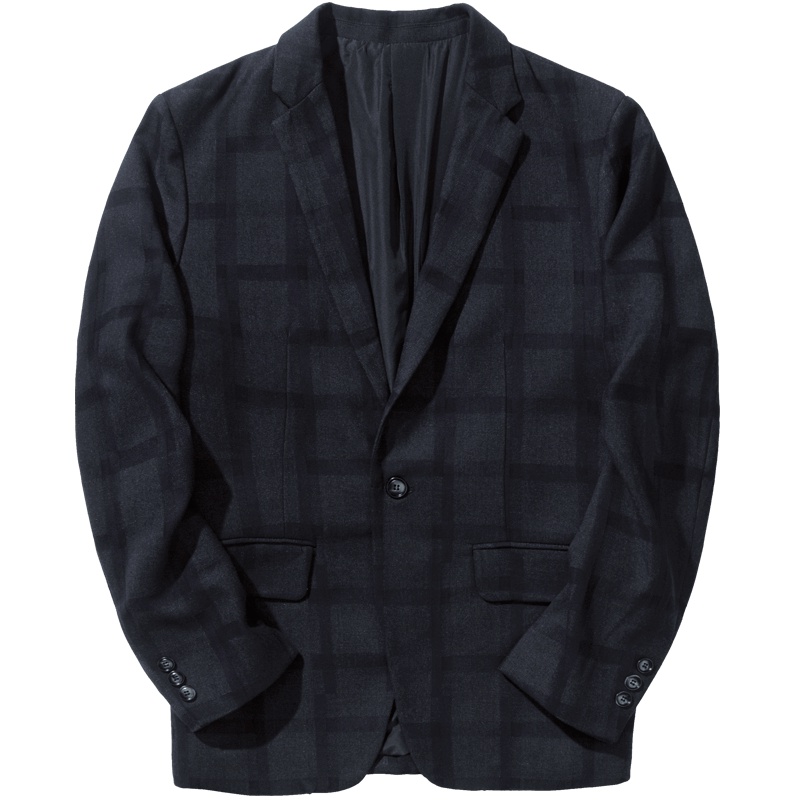 千纸鹤男士小西装外套2019秋季新款格子西服商务休闲外套男35133