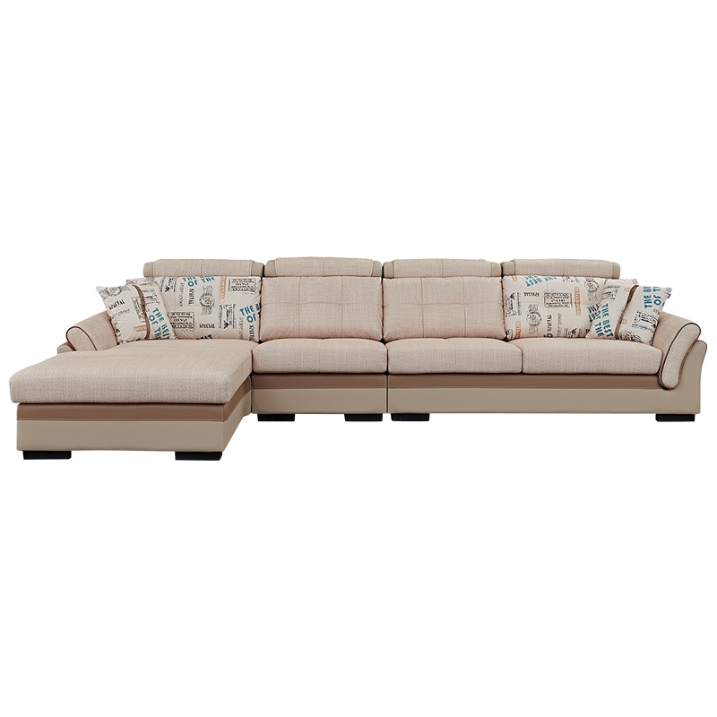 (直降)全友家居 沙发 现代简约布皮沙发 可拆洗设计 实木框架沙发组合 102105