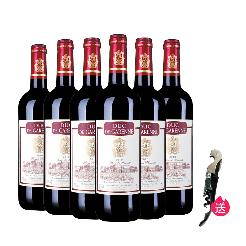 法国原瓶进口红酒香卡隆干红葡萄酒750mlx6