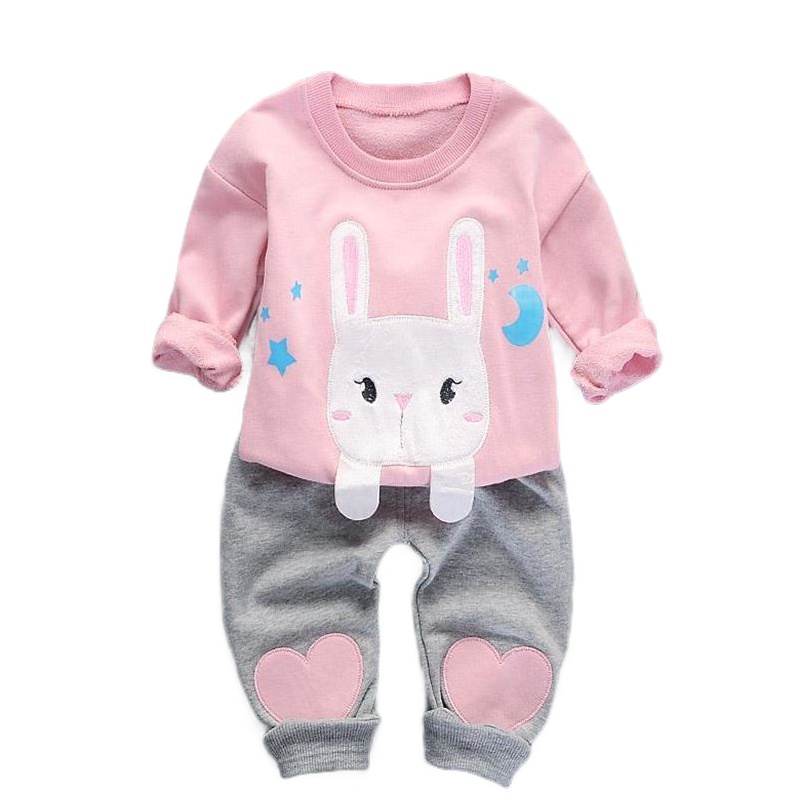 女宝宝秋装套装0一1-2-3岁韩版潮婴儿童装洋气女童背带裤两件套装 莎丞