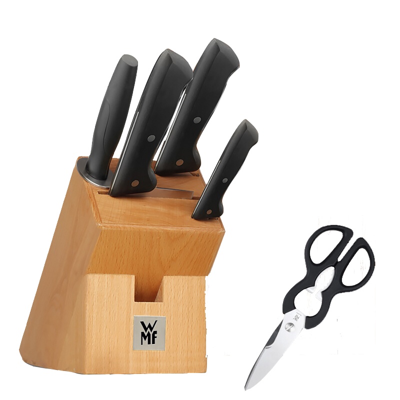 福腾宝（WMF）Classic刀具6件套 德国中式家用国产不锈钢厨房刀菜刀18.5cm水果刀三德刀剪刀全套厨房刀具