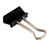 得力(deli)32mm金属黑色长尾夹/票据夹/燕尾夹/铁夹子 12只/盒 9543