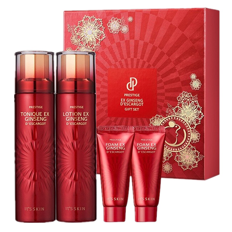 It's skin伊思红参水乳护肤套装 新旧包装 保湿补水淡化斑点红润弹性收缩毛孔提拉紧致 水140ml+乳140ml