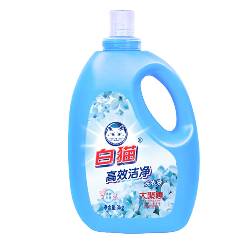 高效洁净 清新花香洗衣液瓶装3kg 100起订