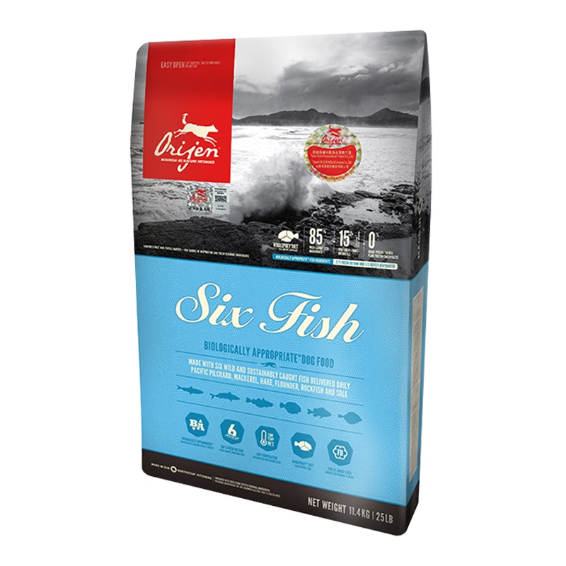 原始猎食渴望Orijen 经典六种鱼全犬粮11.4kg加拿大进口成犬幼犬无谷美毛通用性全犬粮