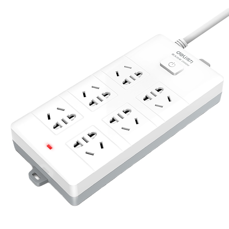 得力18168-03接线板电源插座排插电源转换器拖线板多功能排插家用