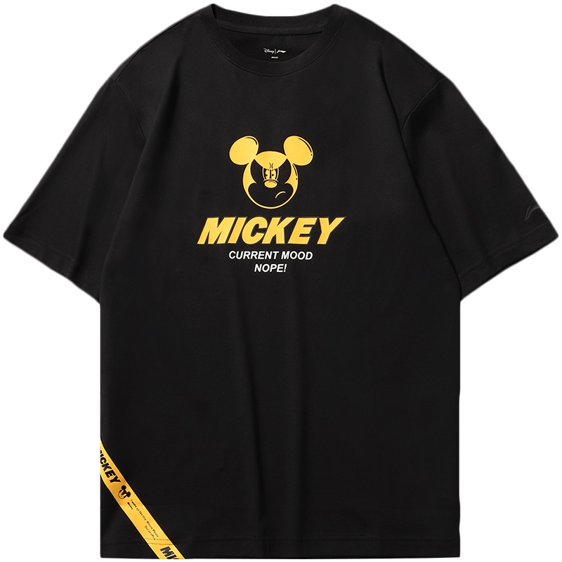 李宁短袖T恤男女同款新款圆领宽松春季运动服