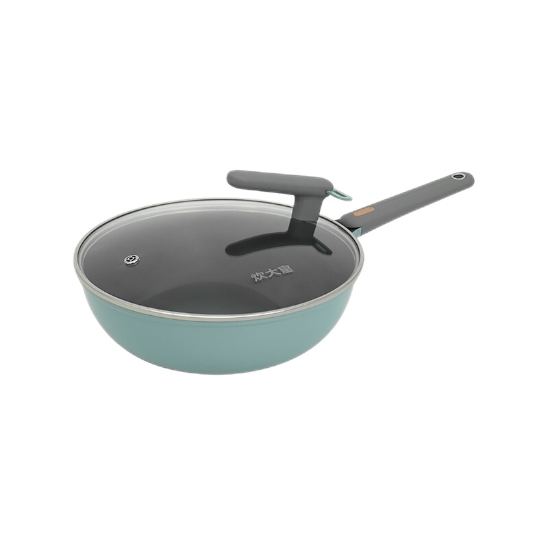 炊大皇女士超轻锅CKNC6430BF不粘锅30cm家用炒菜锅可立盖燃气电磁炉通用