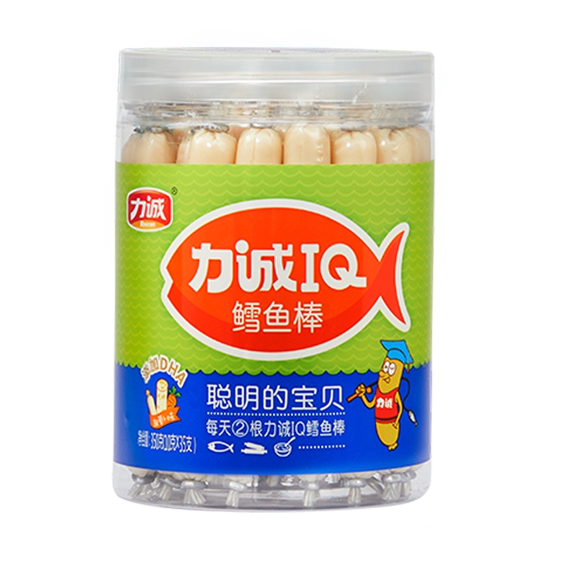 力诚鳕鱼肠350g胡萝卜味桶装鱼肉肠高蛋白孕妇儿童营养鳕鱼棒儿童方便速食