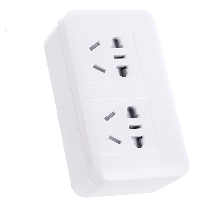 得力(deli)新国标18302 总控开关保护插头 1转2插座/转换插头/电源转换器2位组合孔无线转换插座 白色