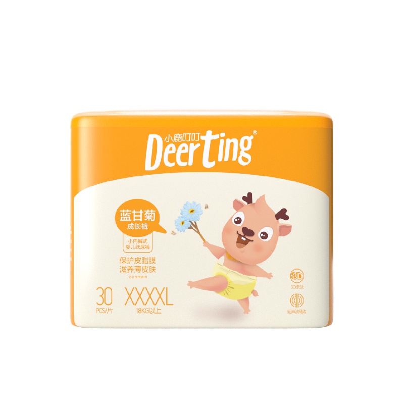 小鹿叮叮蓝甘菊精华大童拉拉裤XXXL32片超薄透气尿布湿宝宝尿不湿