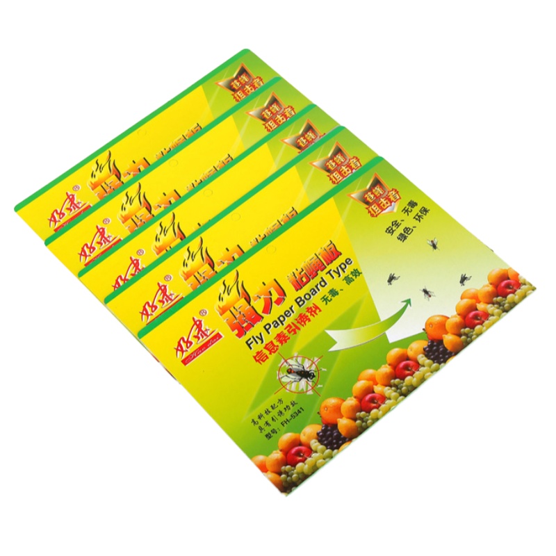 AT 苍蝇板 苍蝇纸 粘蝇胶 粘蝇条 捕蝇器 5片装 100片起订