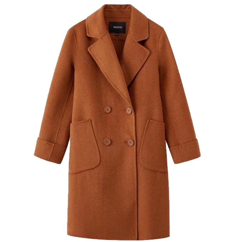 【专柜同款】拉夏贝尔旗下7M冬新款韩版宽松中长毛呢外套大衣72000686