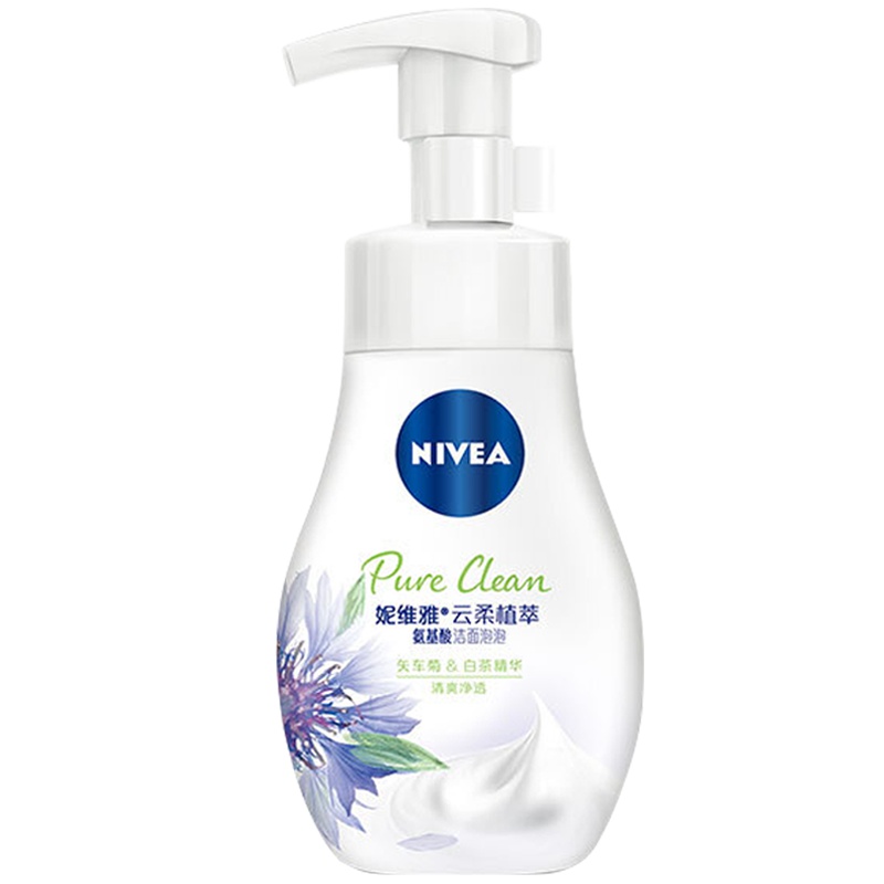 妮维雅(NIVEA)云柔植萃氨基酸洁面泡泡洗面奶180ml(清爽净透)
