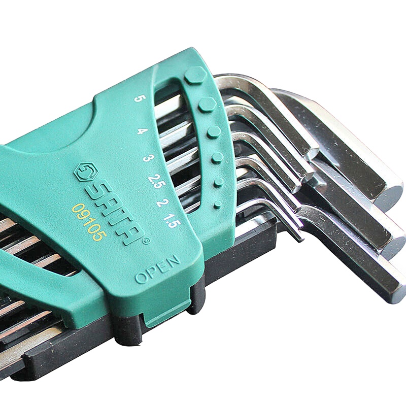 世达(SATA) 9件铬钒钢加长球头内六角扳手组套09105A(单位:套)