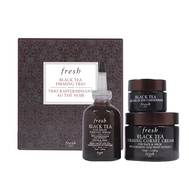 FRESH馥蕾诗红茶护肤套装紧致精华露 眼霜 面霜三件套