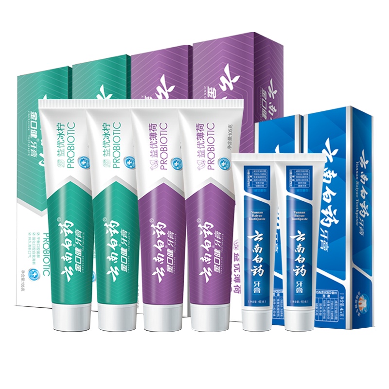 云南白药牙膏 留兰 益生菌 6支装共510克 护理牙周 益生菌清新口气 保护牙齿