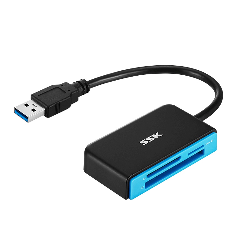 飚王(SSK)SCRM330 高速USB3.0多合一读卡器 支持TF/SD/CF手机内存卡 尼康佳能相机存储卡读卡器