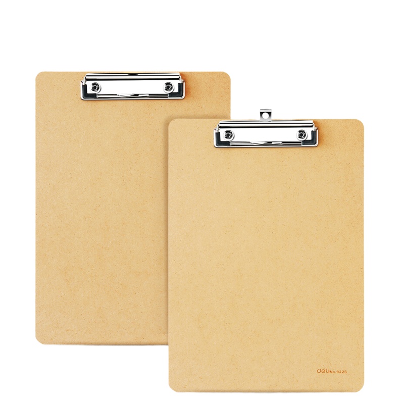 得力(deli)9226-02 全新原木质感商务型书写板夹2只装 土棕