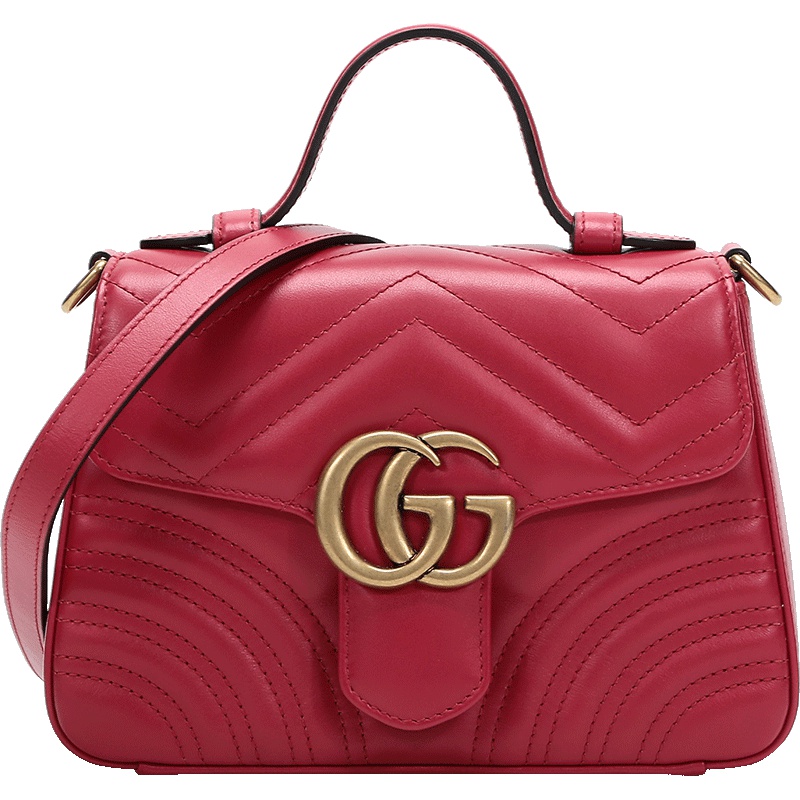 GUCCI 古驰 女士GG Marmont系列皮革迷你手提包单肩包 547260 DTDIT