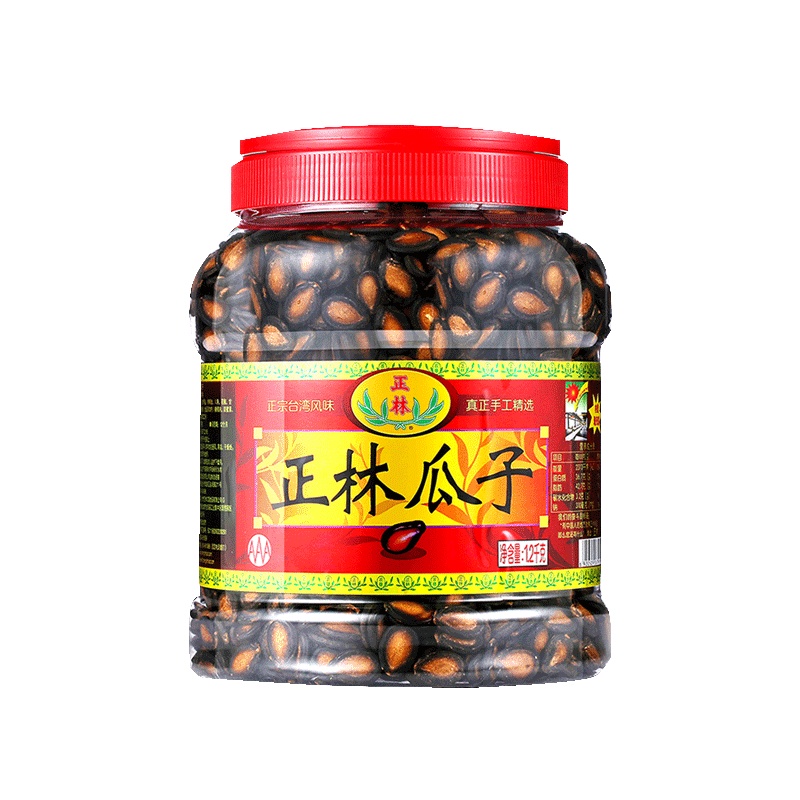 正林瓜子甘草味大片西瓜子3A桶装1200g黑瓜子零食炒货年货礼品