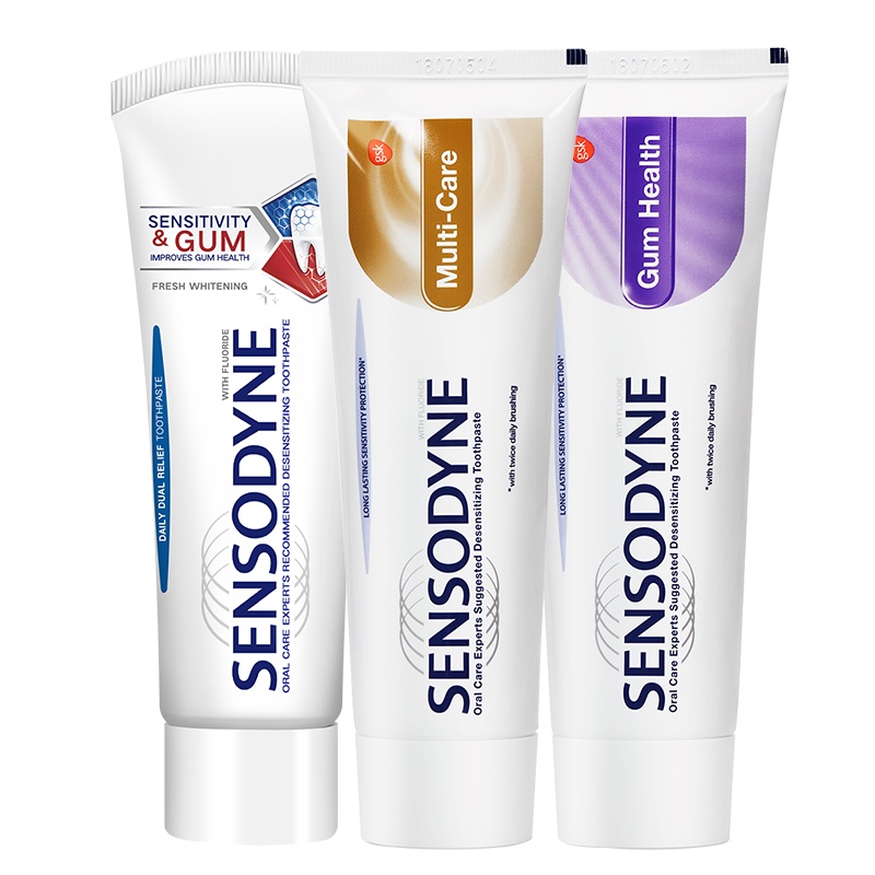 舒适达护敏健龈清新美白牙膏100g*1+多效护理牙膏100g*1+牙龈护理牙膏100g*1组合套装