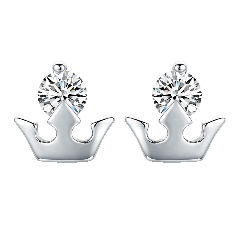 佰色传情(BRIR) S925银耳钉耳饰皇冠小耳饰