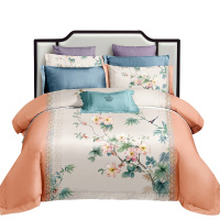 芳恩 国之经典全棉磨毛四件套 FN-BF1027 国风中式田园花卉 床上用品床单被套 1.5/1.8米床 单套价