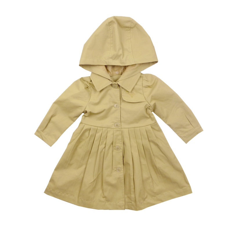 史努比(SNOOPY)童装女童3-12岁风衣外套春秋新款洋气韩版中长款八分袖氨棉秋季上衣女宝卡其色秋装90-140cm