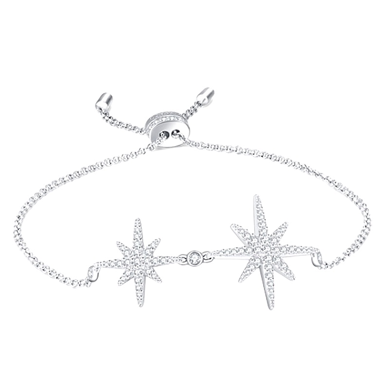 apm MONACO 双流星925银手链女六芒星送恋人AB3325OX