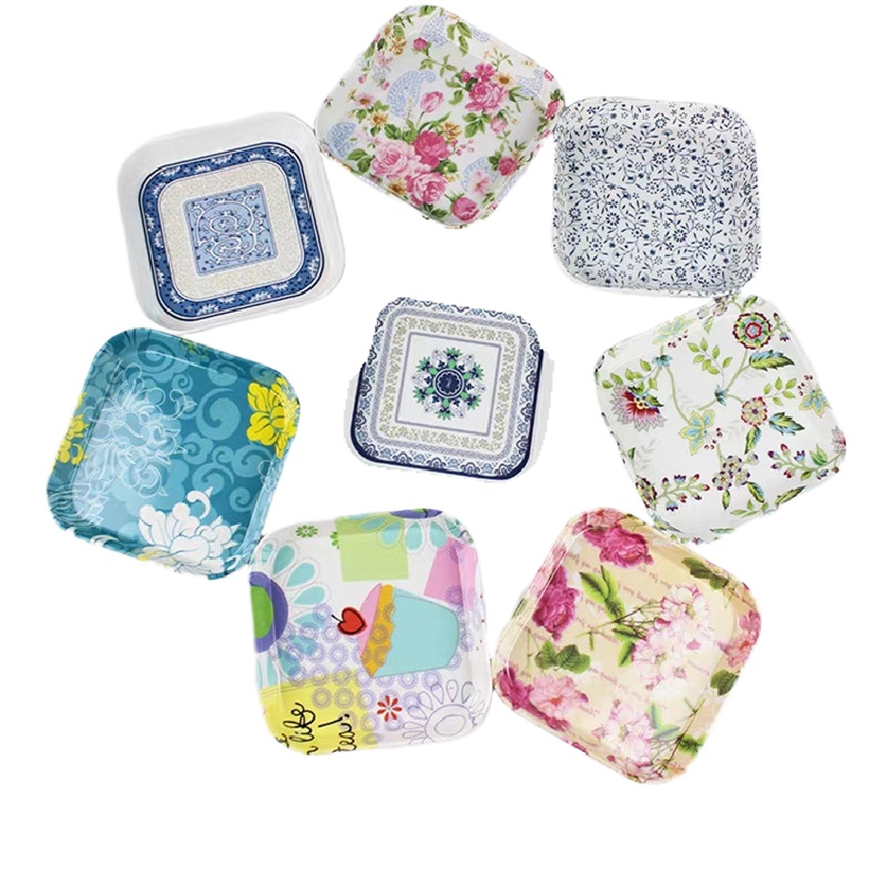 10个装餐桌分类骨碟多色家用密胺小碟子桌面小吃盘残渣骨碟防摔